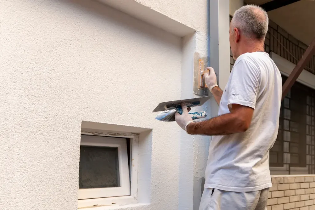 a man painting a wall