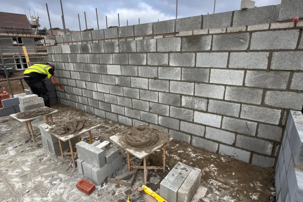 a man working on a wall