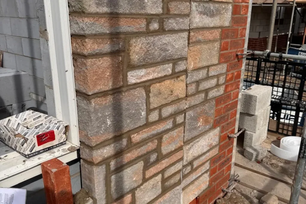 a brick wall with bricks and bricks